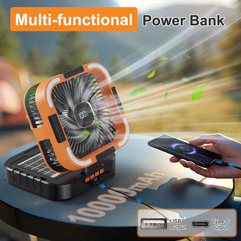 3 in 1 Solar Camping Fan