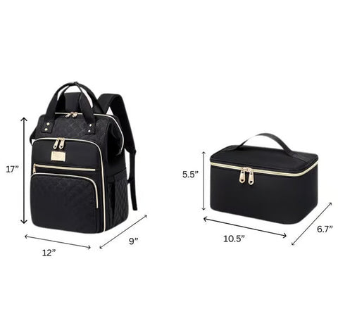 🎒✨Large-Capacity Quilted Backpack with Multiple Compartments for Travel, Lunch & Camping