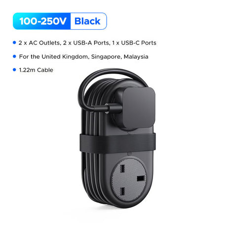4FT Travel Power Strip with 4 AC Outlets