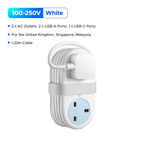 4FT Travel Power Strip with 4 AC Outlets